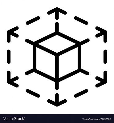 Quạt trần công nghiệp cube space icon outline style vector 22692506