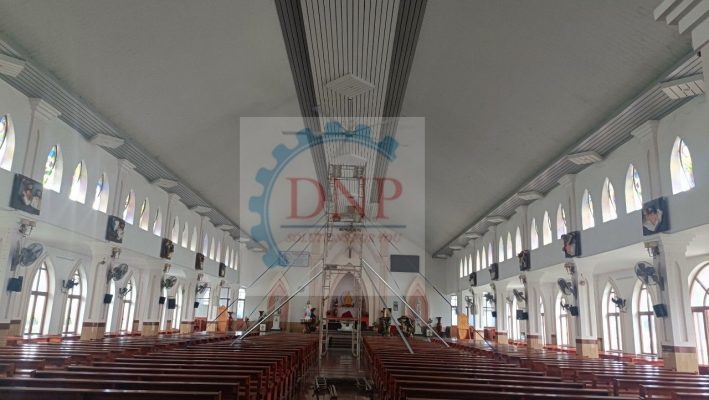LẮP ĐẶT QUẠT TRẦN CÔNG NGHIỆP TẠI NHÀ THỜ BÌNH MINH TRẢNG BOM ĐỒNG NAI 12 lắp đặt quạt trần nhà thờ Bình Minh