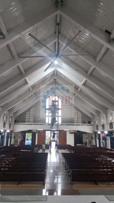 lắp đặt quạt trần nhà thờ giáo xứ Thanh Xuân