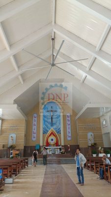 lắp đặt quạt trần nhà thờ giáo xứ Thanh Xuân